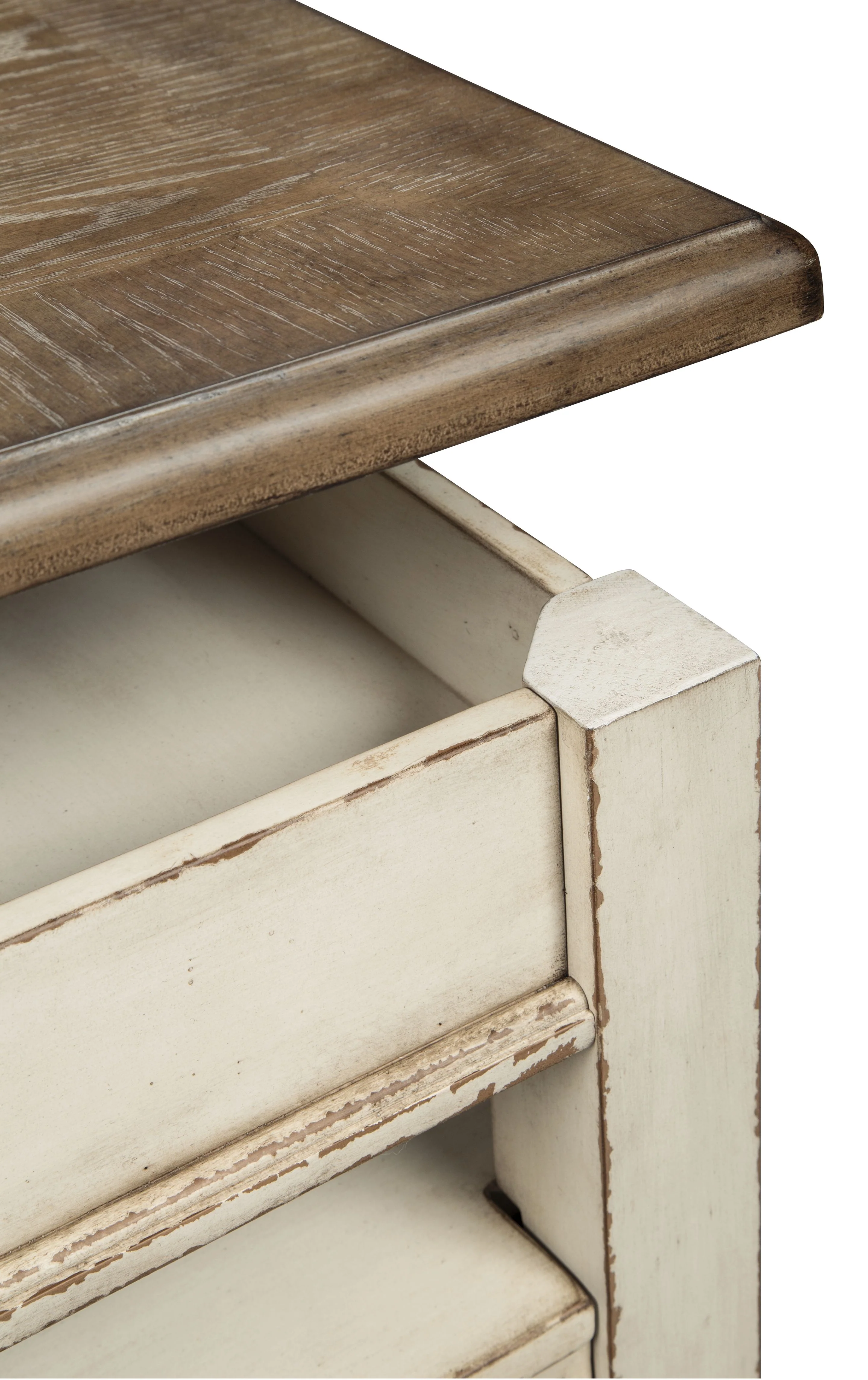 Realyn - Lift Top Cocktail Table - White / Brown
