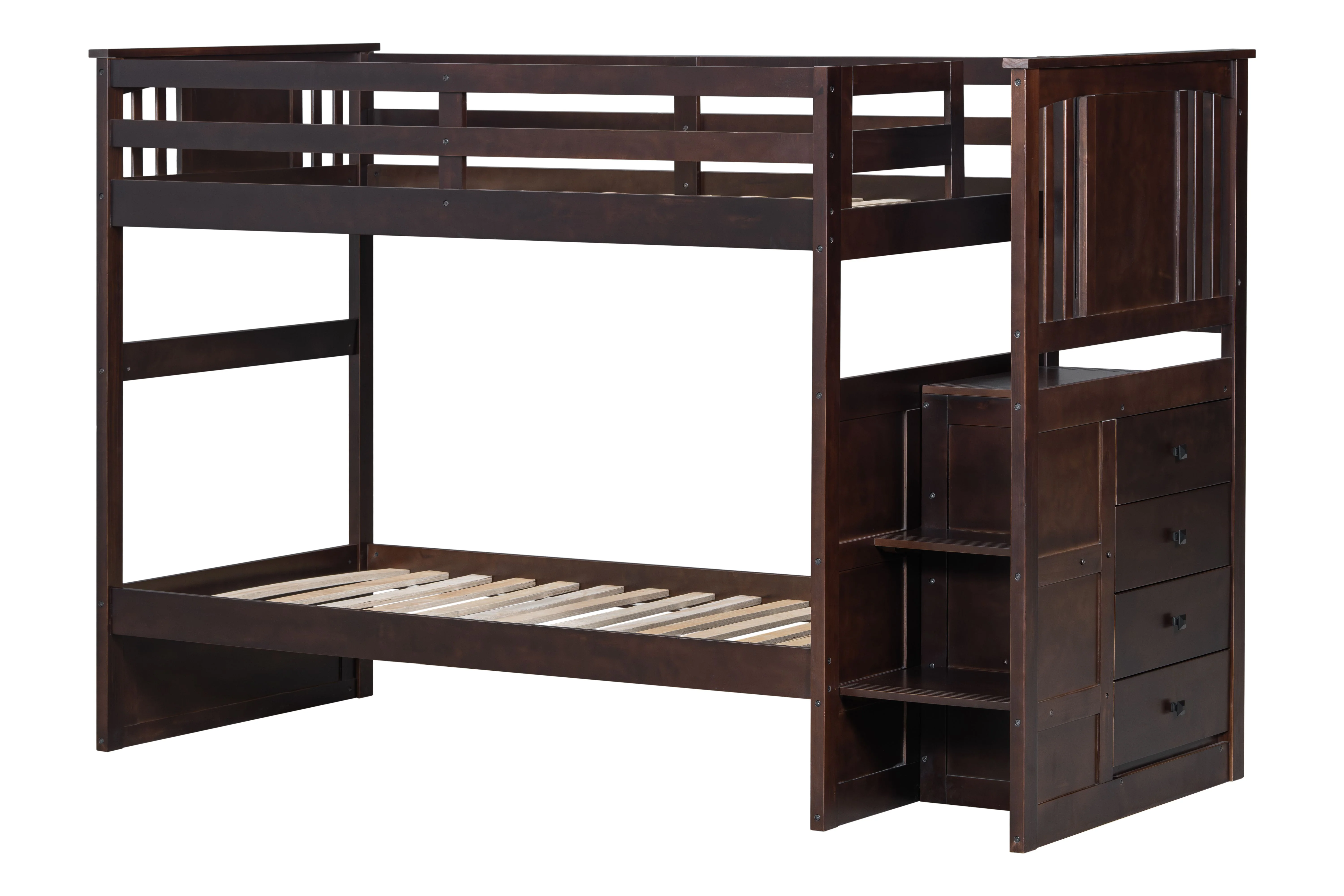 484-espresso-stairway-twin-over-twin-bunk-bed-with-storage-drawers-2.webp Espresso Stairway Twin Over Twin Bunk Bed with Storage Drawers