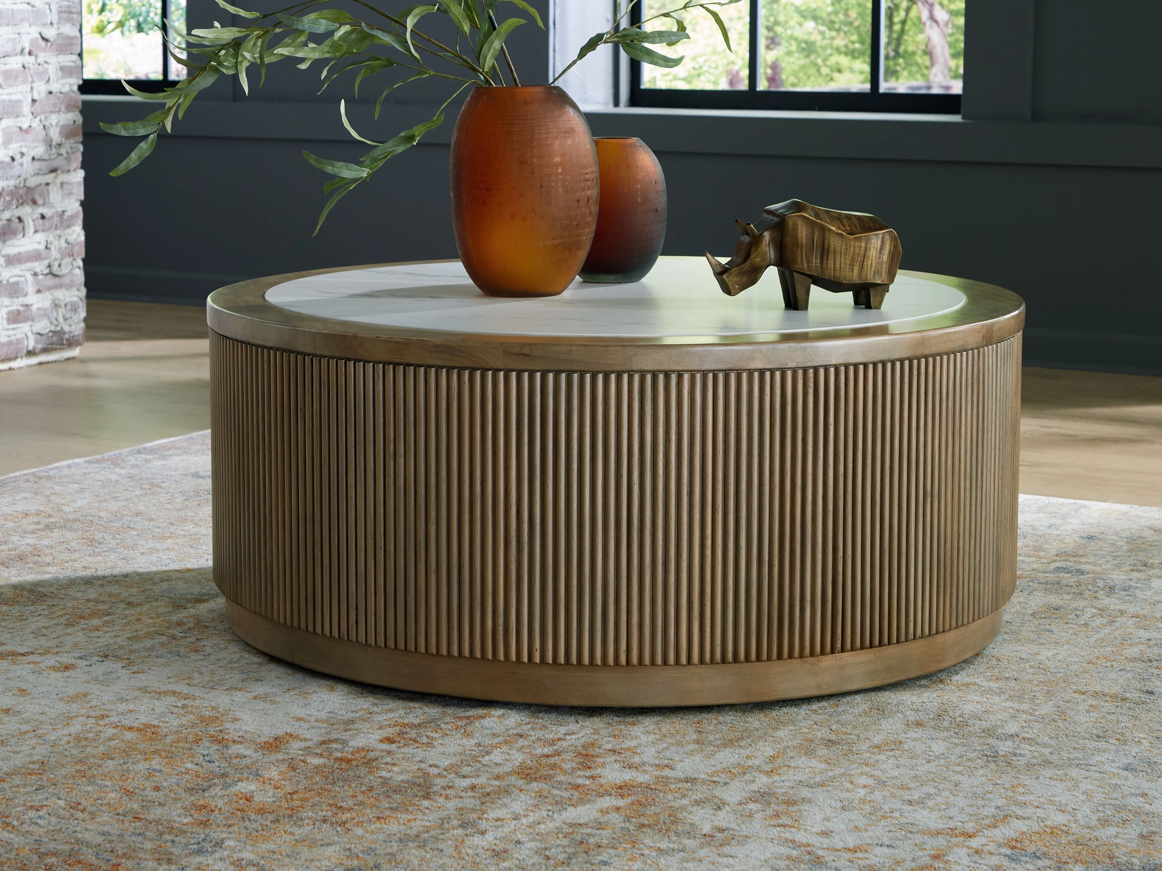4889-camdill-round-cocktail-table-light-brown-white-6.webp Camdill - Round Cocktail Table - Light Brown / White
