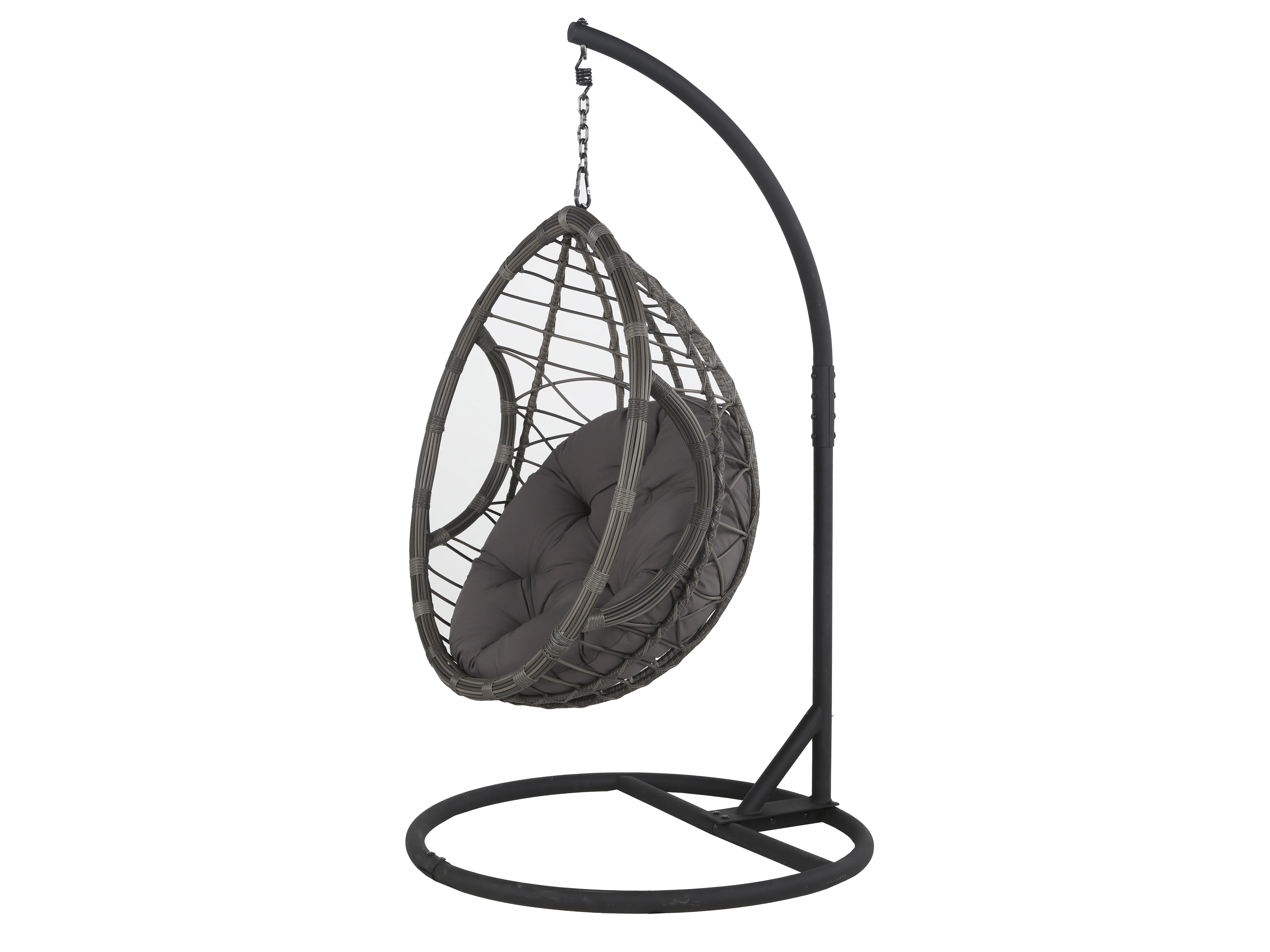 490-gray-hanging-egg-chair-with-stand-cushion-steel-frame-all-weather-wicker-4.webp Gray Hanging Egg Chair with Stand & Cushion – Steel Frame, All-Weather Wicker