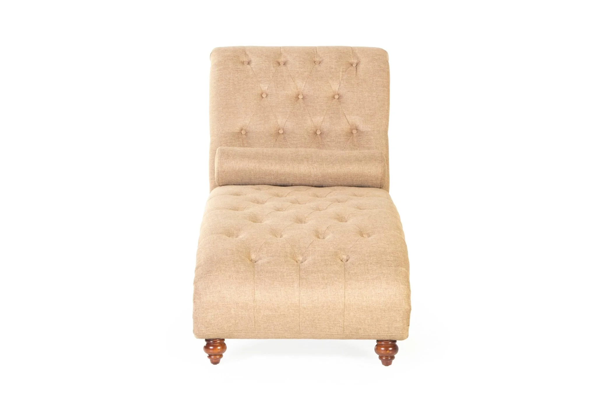 491-light-brown-tufted-chaise-lounge-with-nailhead-trim-bolster-pillow-2.webp Light Brown Tufted Chaise Lounge with Nailhead Trim & Bolster Pillow