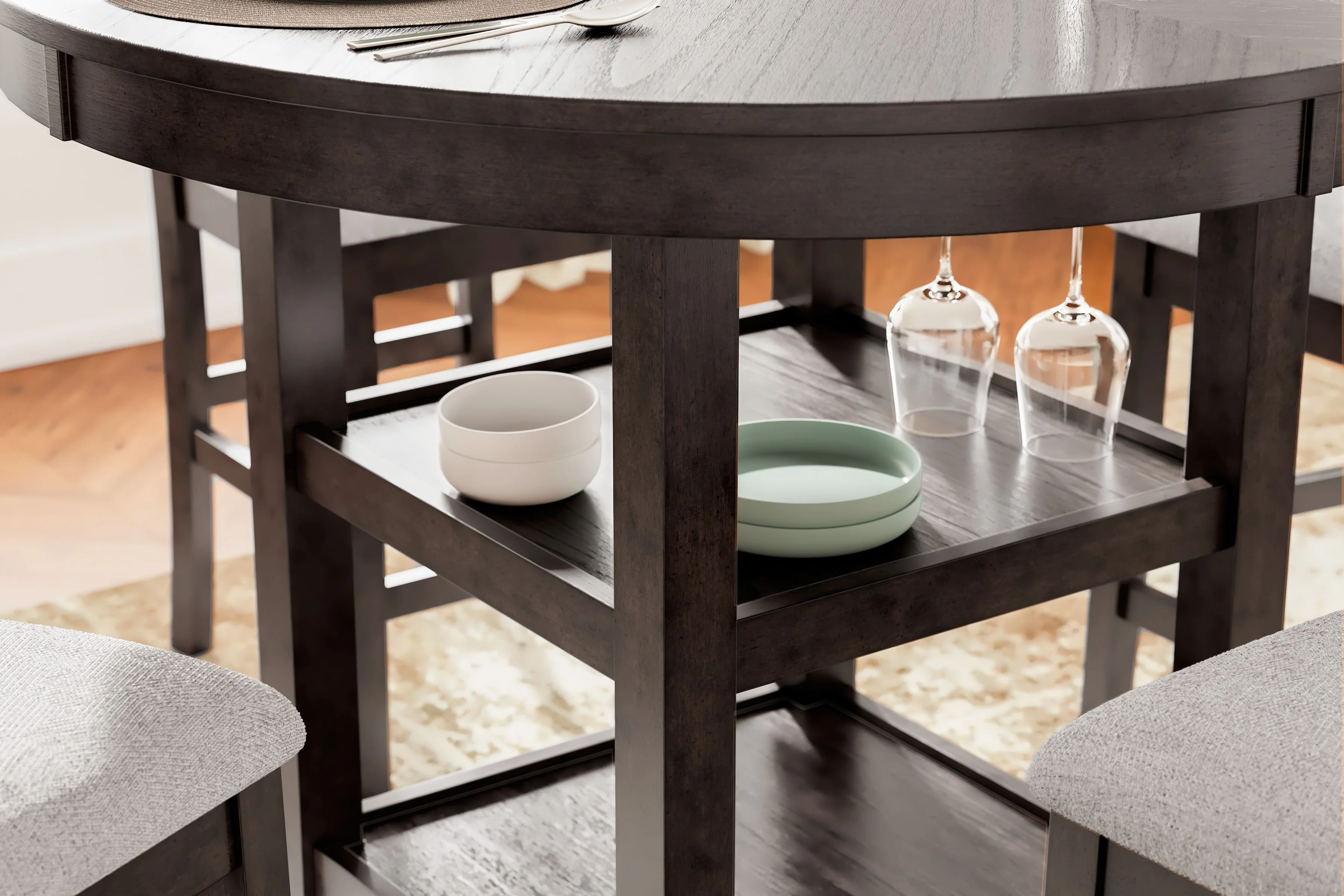 4955-langwest-dining-room-counter-table-set-set-of-5-brown-2.webp Langwest - Dining Room Counter Table Set (Set of 5) - Brown