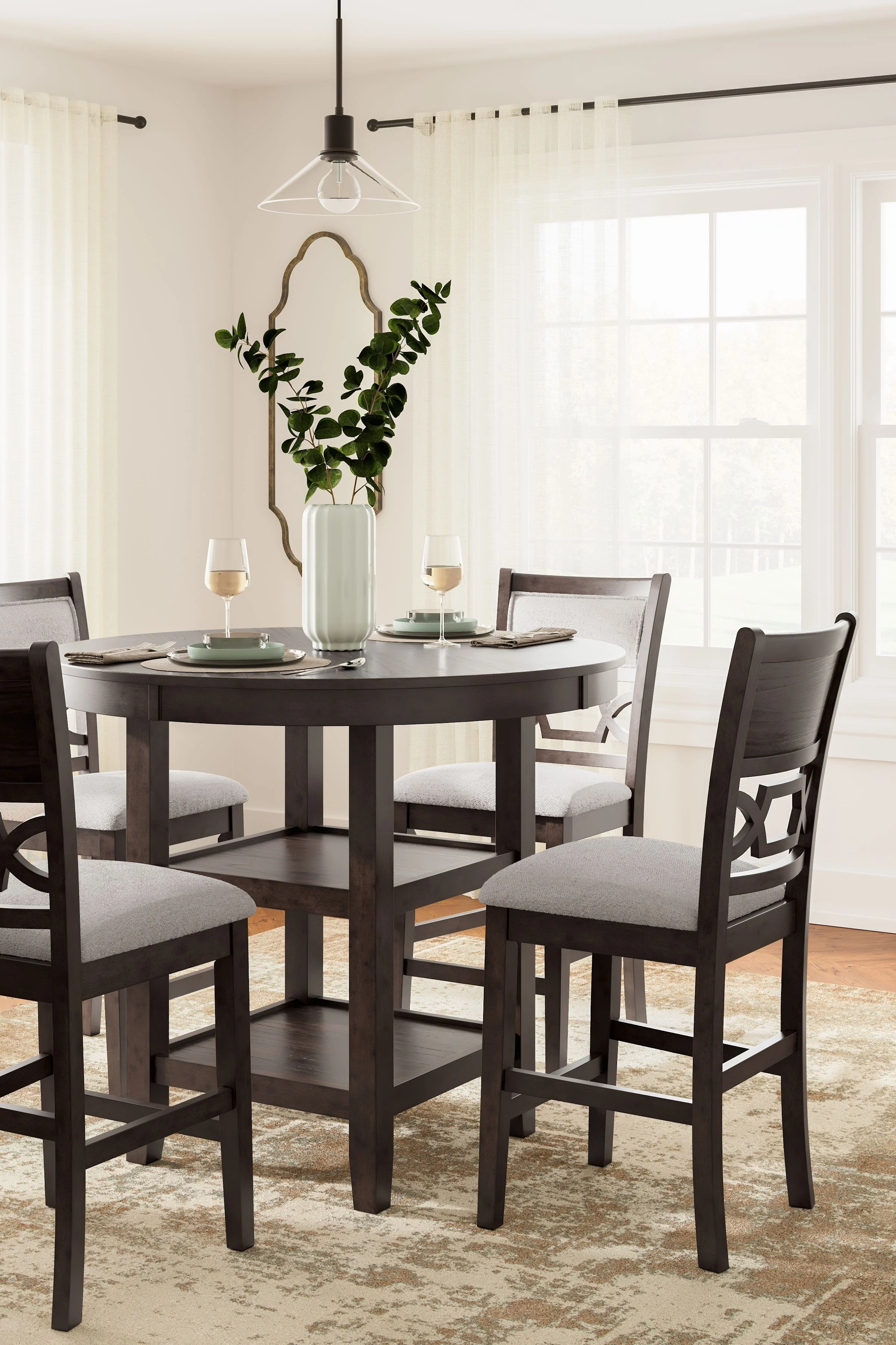 4955-langwest-dining-room-counter-table-set-set-of-5-brown-3.webp Langwest - Dining Room Counter Table Set (Set of 5) - Brown