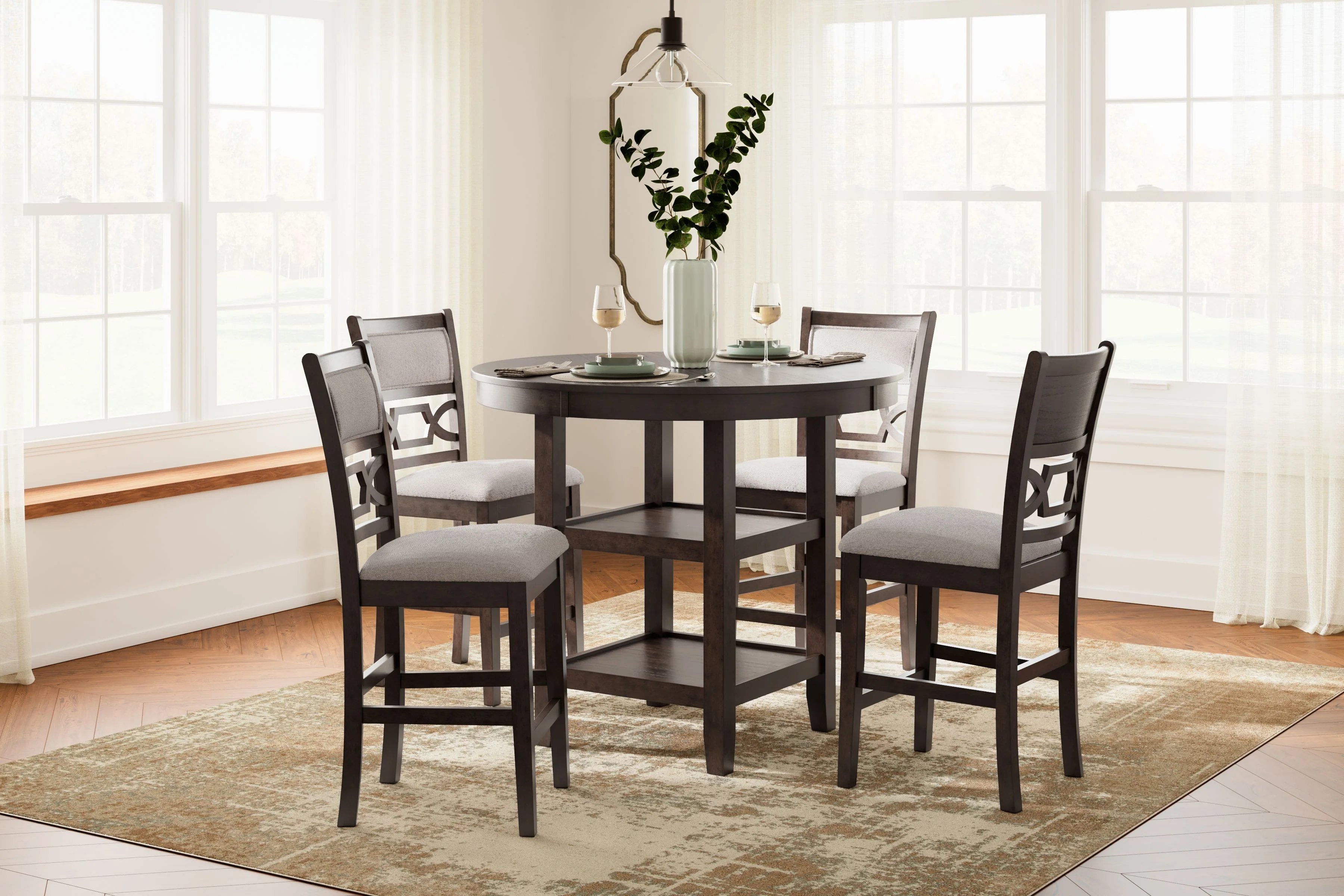 4955-langwest-dining-room-counter-table-set-set-of-5-brown-5.webp Langwest - Dining Room Counter Table Set (Set of 5) - Brown