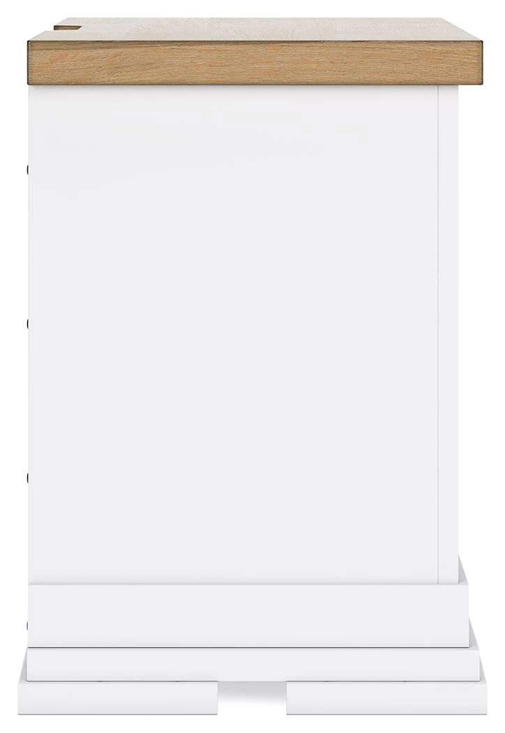 Ashbryn - Three Drawer Night Stand - White / Natural
