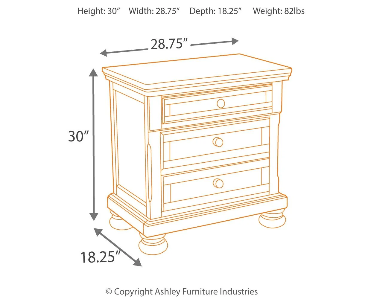 Porter - Two Drawer Night Stand - Dark Brown