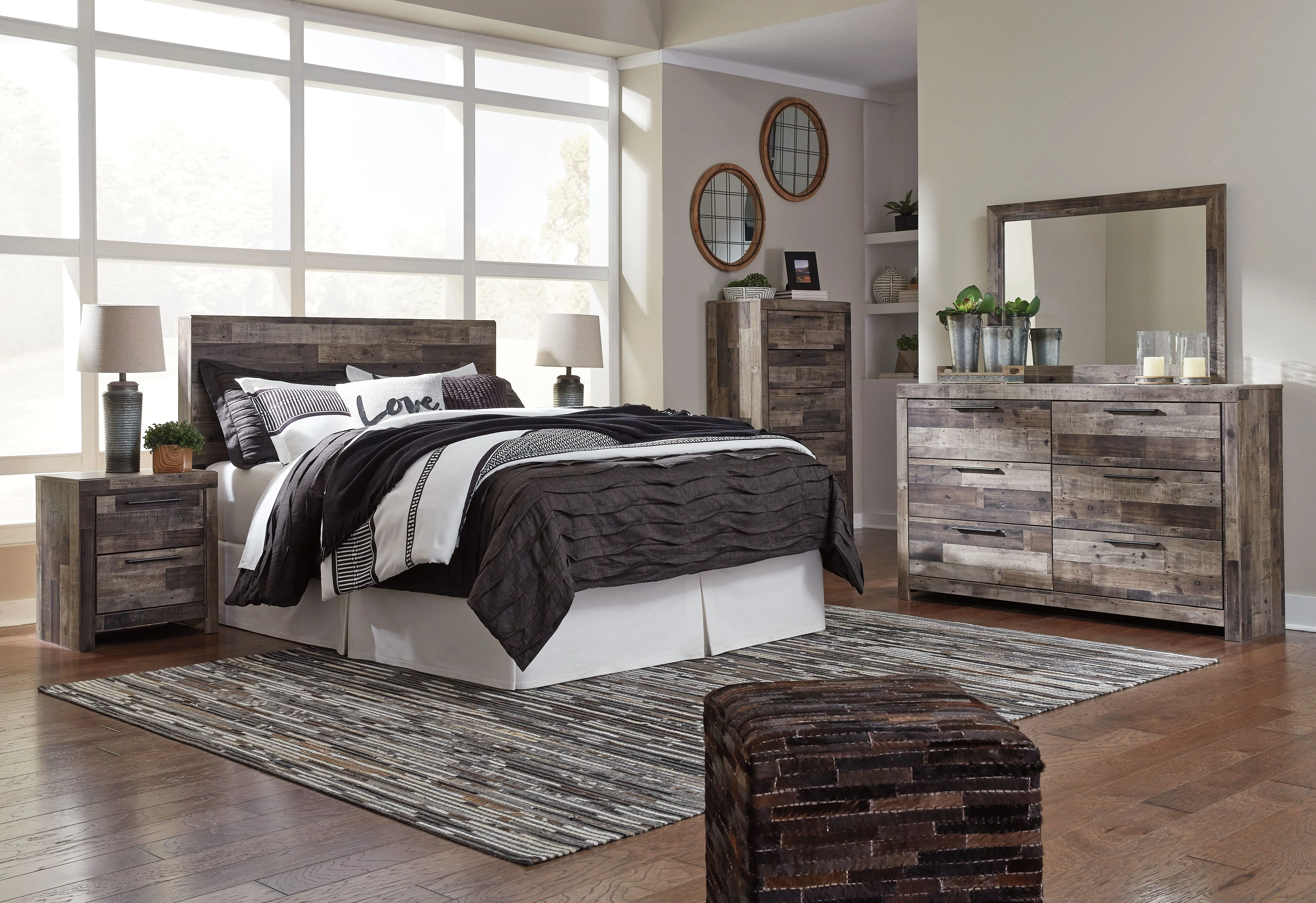 Derekson - Two Drawer Night Stand - Multi Gray