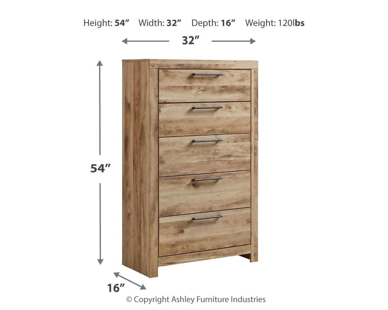 Hyanna - Five Drawer Chest - Tan Brown
