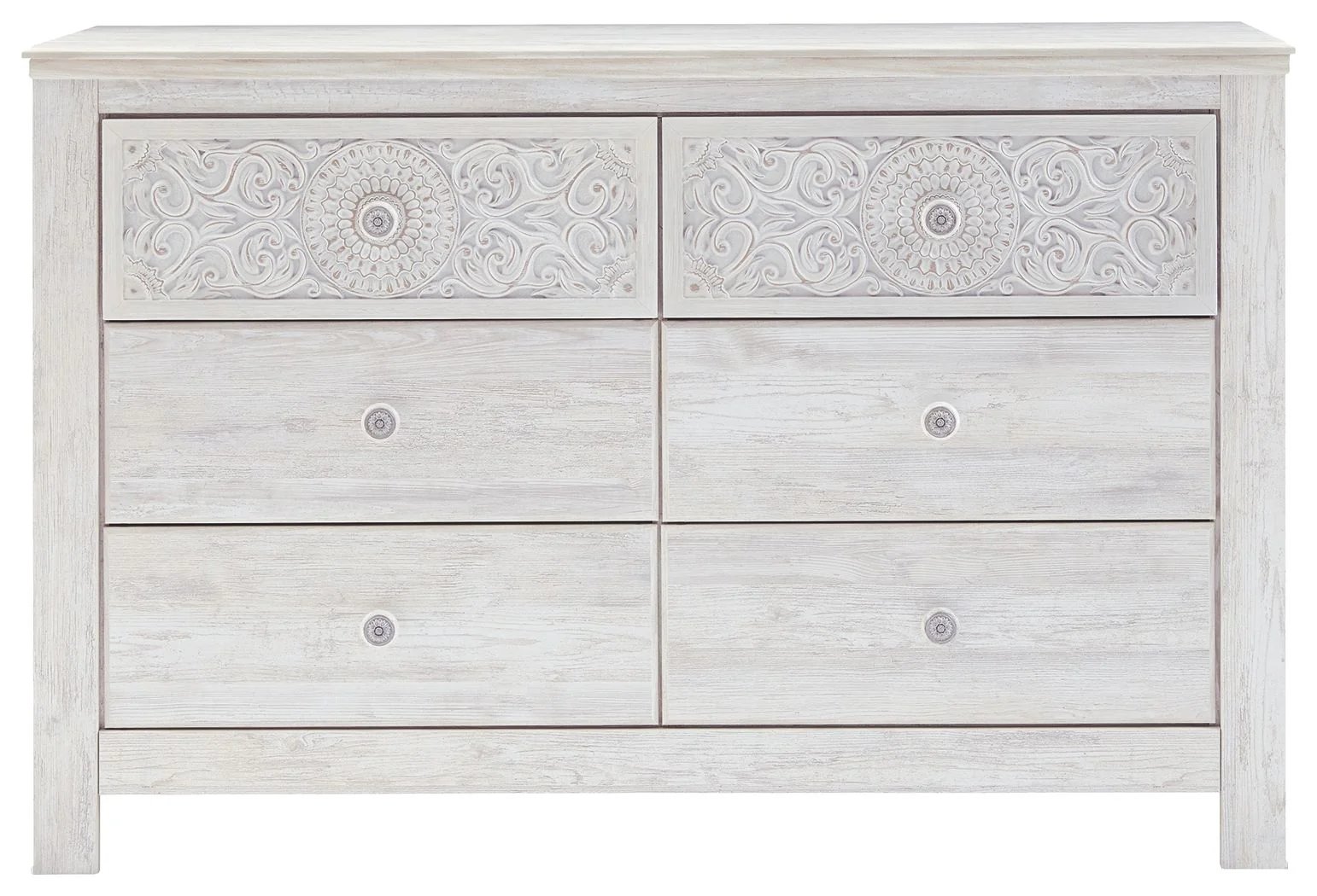4992-paxberry-six-drawer-dresser-medallion-drawer-pulls-whitewash-6.webp Paxberry - Six Drawer Dresser - Medallion Drawer Pulls - Whitewash