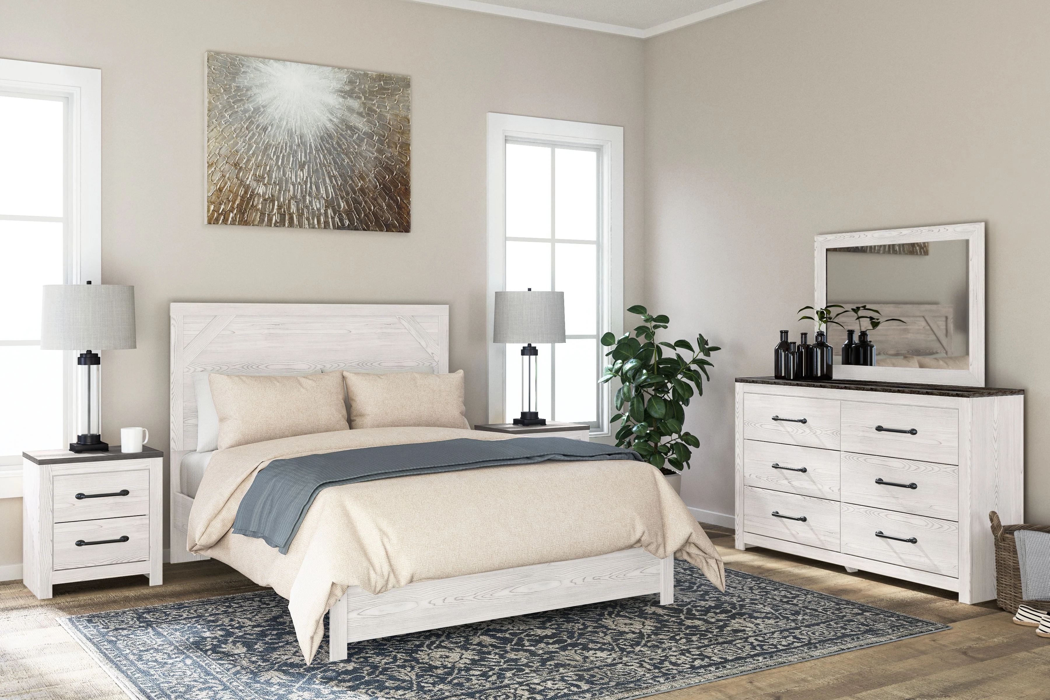 5002-gerridan-two-drawer-night-stand-white-gray-5.webp Gerridan - Two Drawer Night Stand - White / Gray