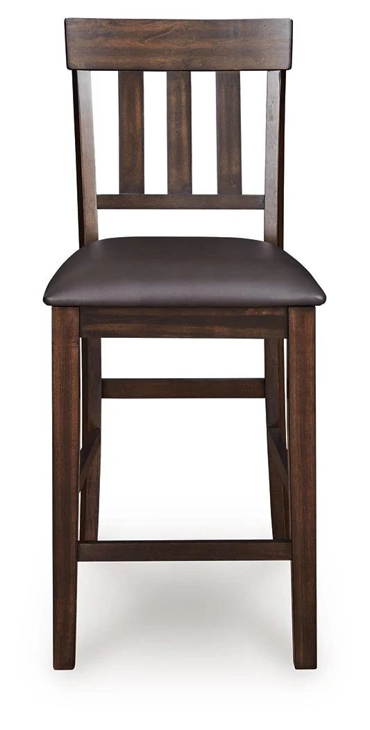 5004-haddigan-upholstered-barstool-set-of-2-dark-brown-4.webp Haddigan - Upholstered Barstool (Set of 2) - Dark Brown