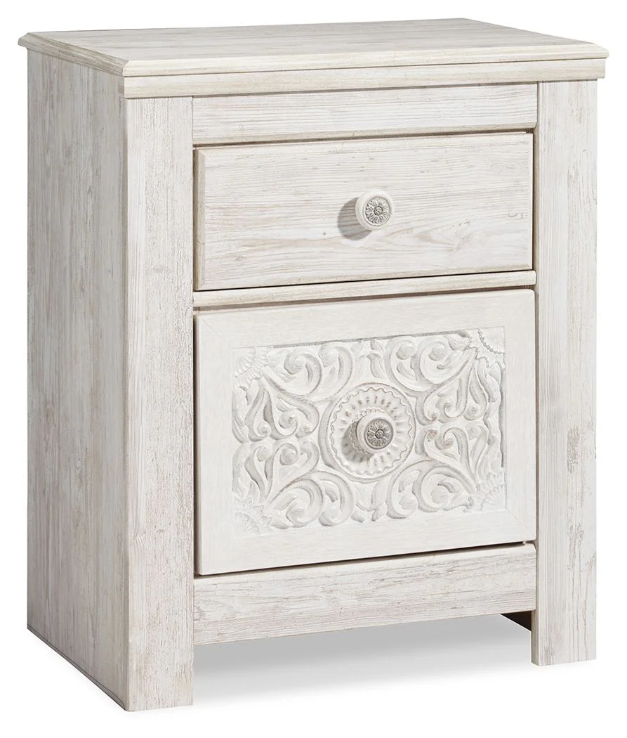 506-paxberry-two-drawer-night-stand-whitewash-1.webp Paxberry - Two Drawer Night Stand - Whitewash