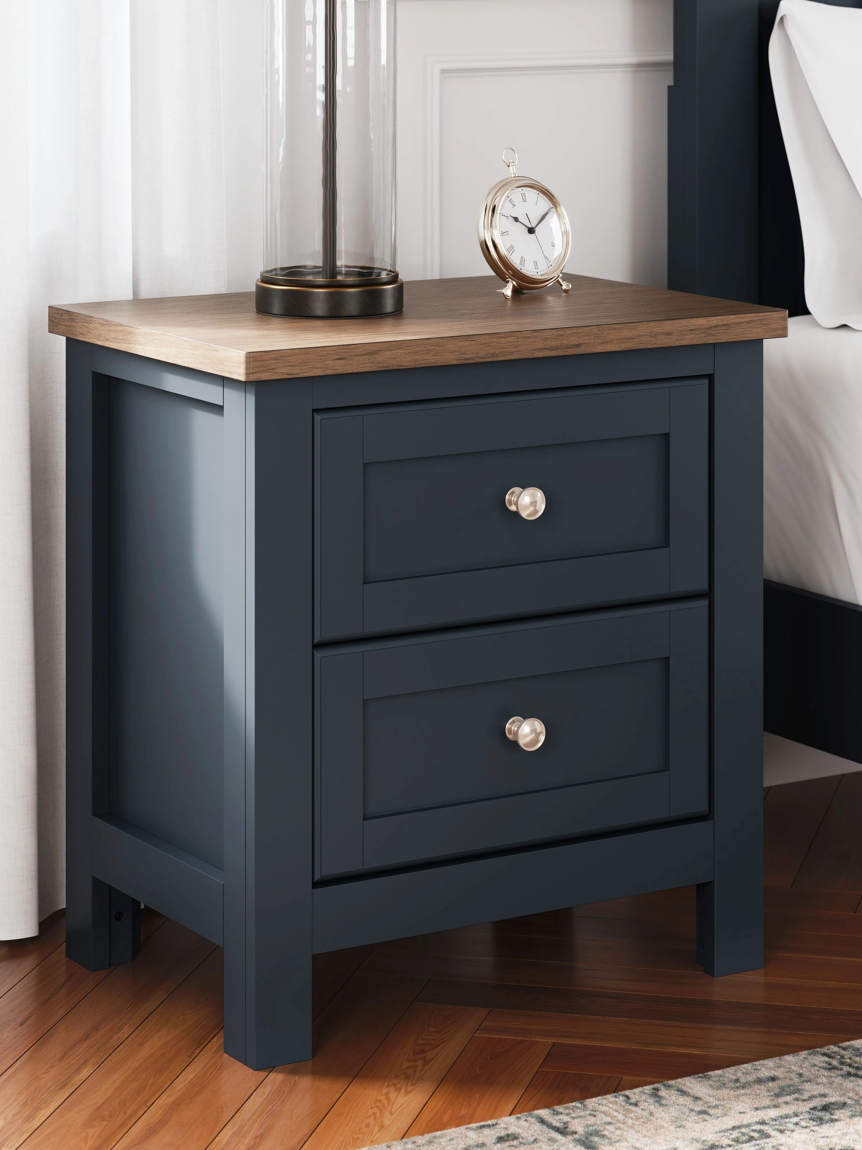 5106-landocken-two-drawer-night-stand-brown-blue-11.webp Landocken - Two Drawer Night Stand - Brown / Blue