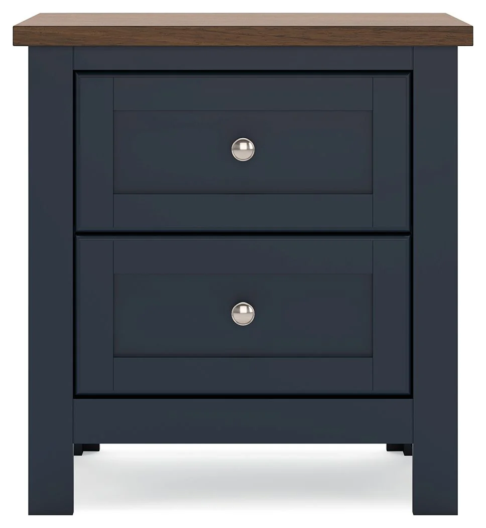 5106-landocken-two-drawer-night-stand-brown-blue-4.webp Landocken - Two Drawer Night Stand - Brown / Blue