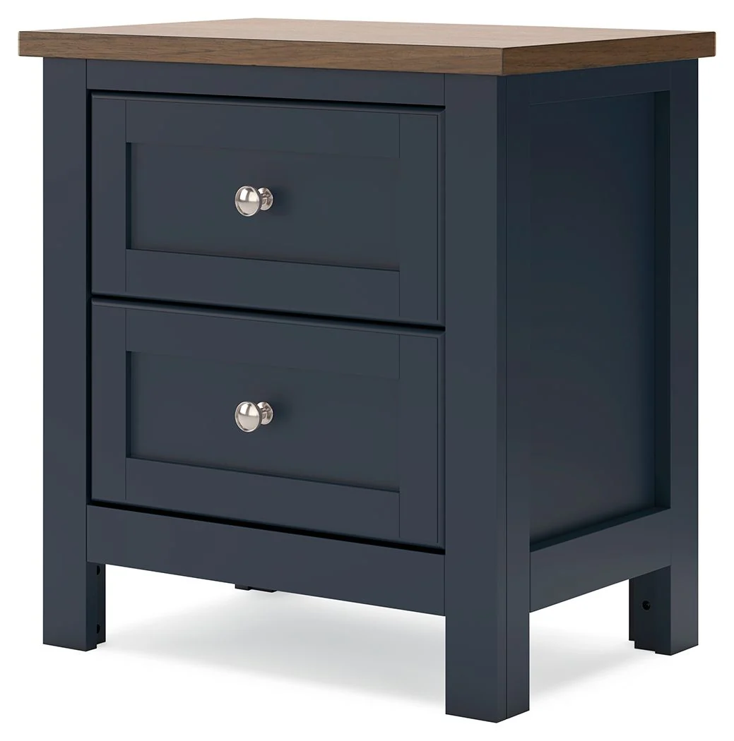 5106-landocken-two-drawer-night-stand-brown-blue-5.webp Landocken - Two Drawer Night Stand - Brown / Blue