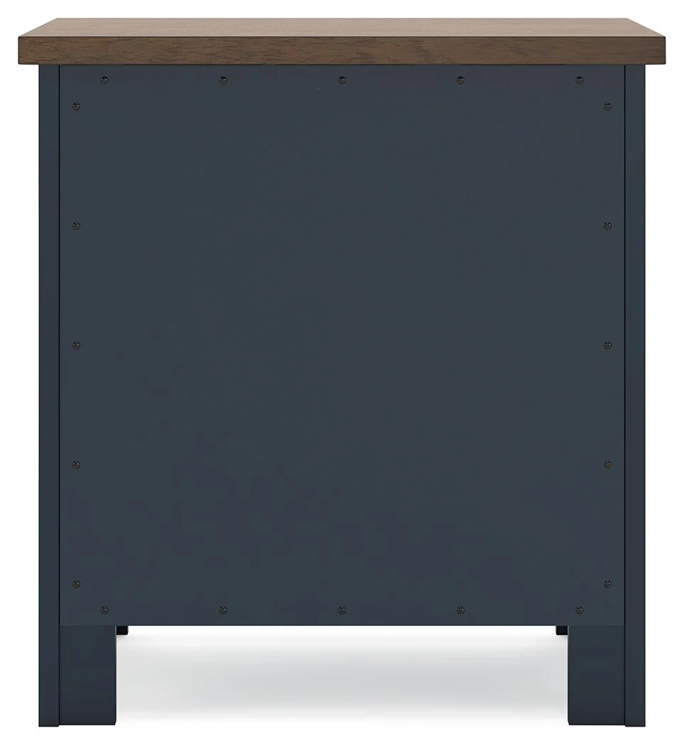 5106-landocken-two-drawer-night-stand-brown-blue-6.webp Landocken - Two Drawer Night Stand - Brown / Blue