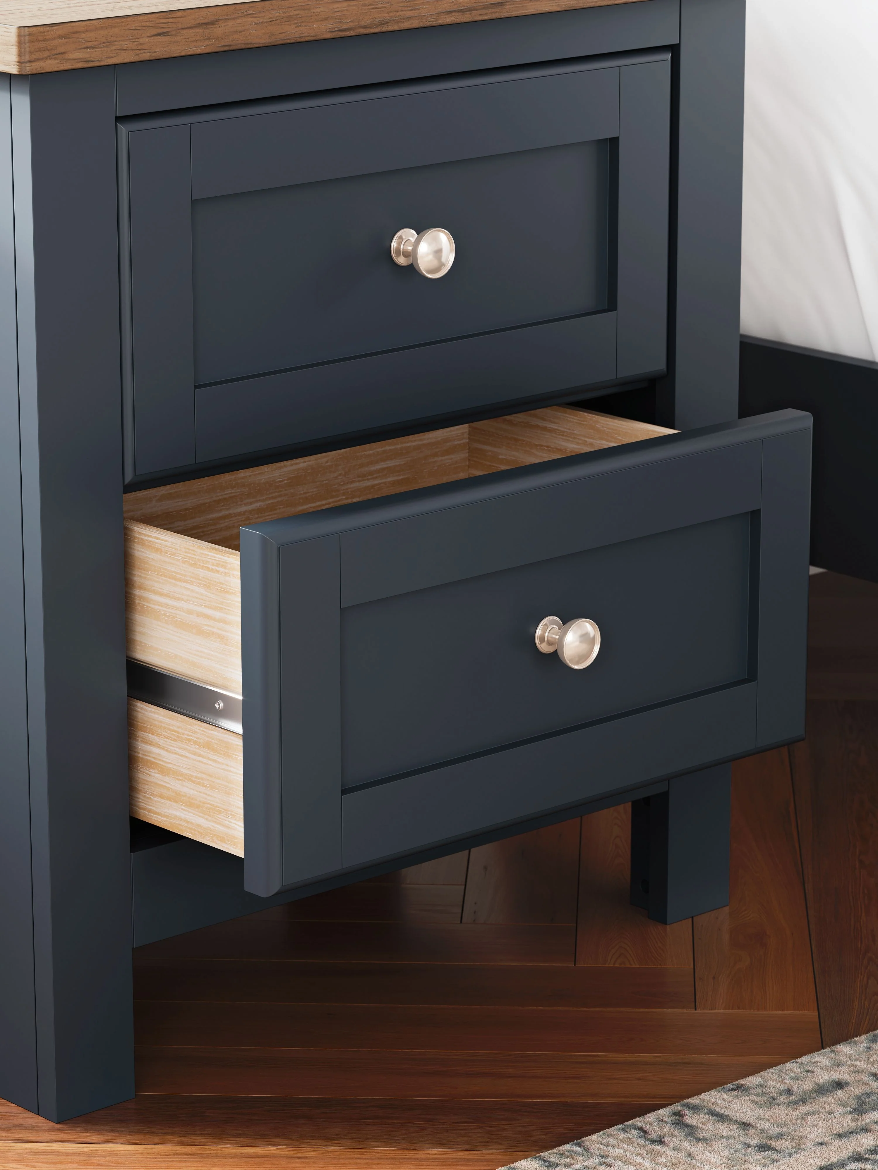 5106-landocken-two-drawer-night-stand-brown-blue-8.webp Landocken - Two Drawer Night Stand - Brown / Blue