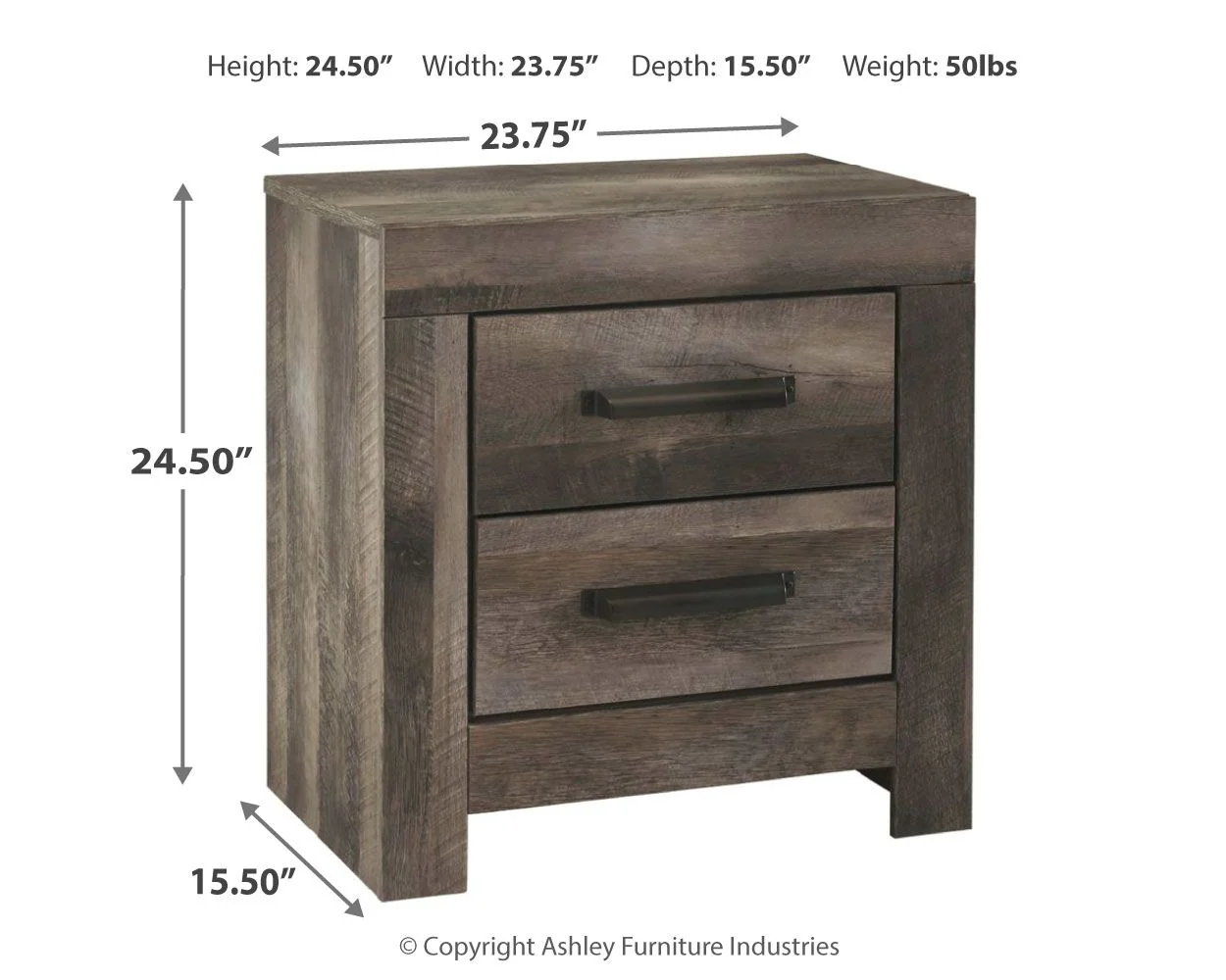 5145-wynnlow-two-drawer-night-stand-gray-3.webp Wynnlow - Two Drawer Night Stand - Gray