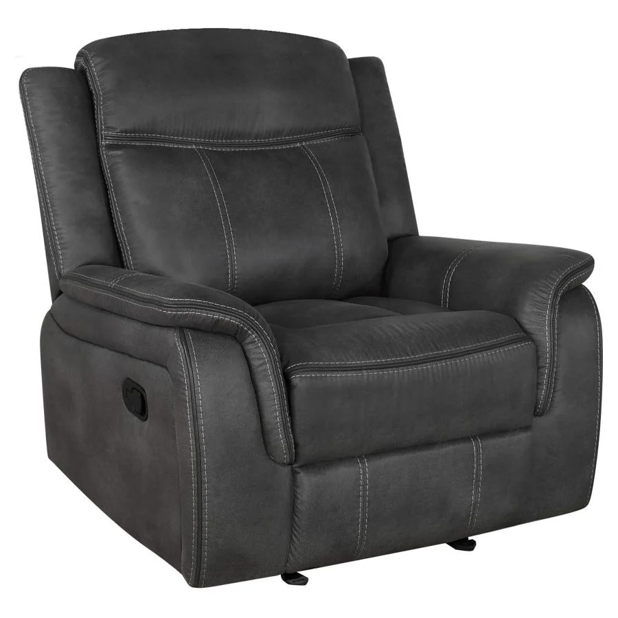 5212-lawrence-upholstered-padded-arm-glider-recliner-charcoal-1.webp Lawrence - Upholstered Padded Arm Glider Recliner - Charcoal