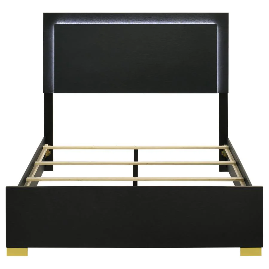 Marceline - Wood LED Panel Bed
