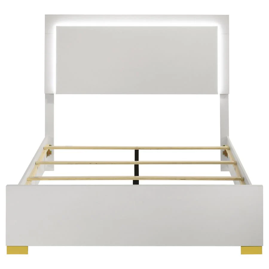 Marceline - Wood LED Panel Bed