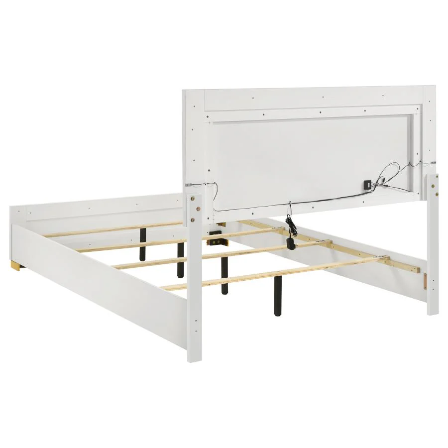 Marceline - Wood LED Panel Bed