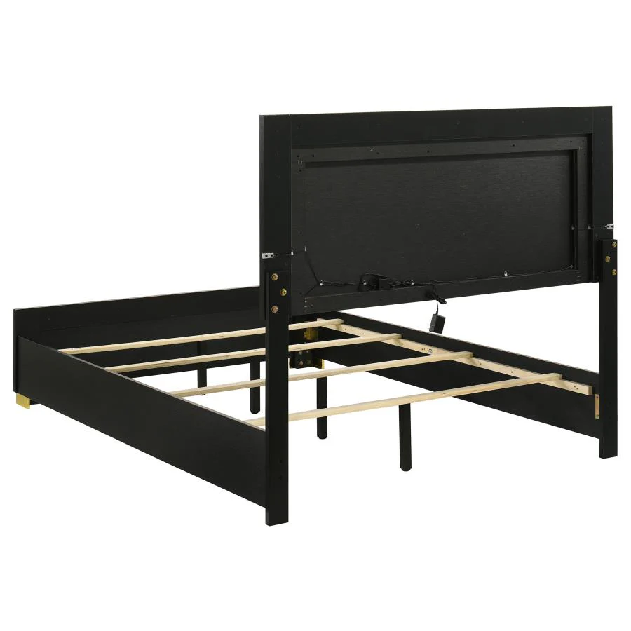 Marceline - Wood LED Panel Bed