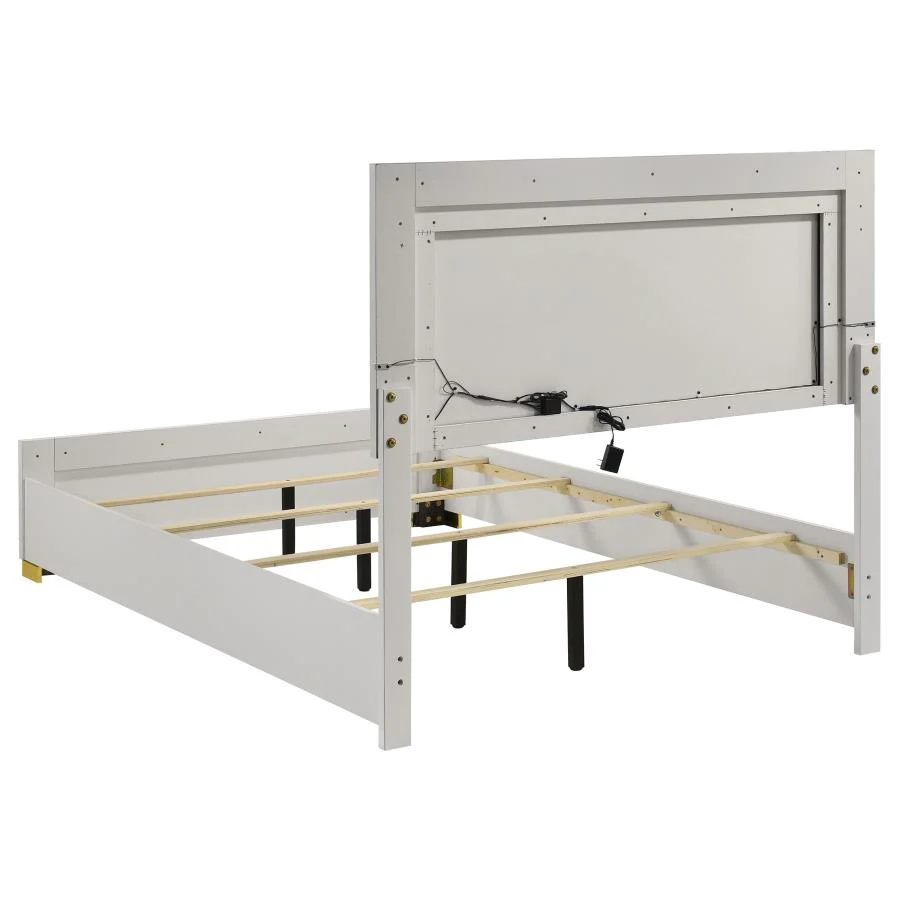 Marceline - Wood LED Panel Bed