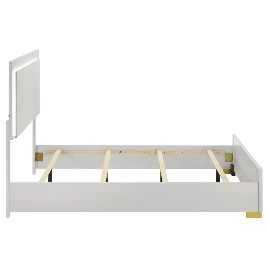Marceline - Wood LED Panel Bed