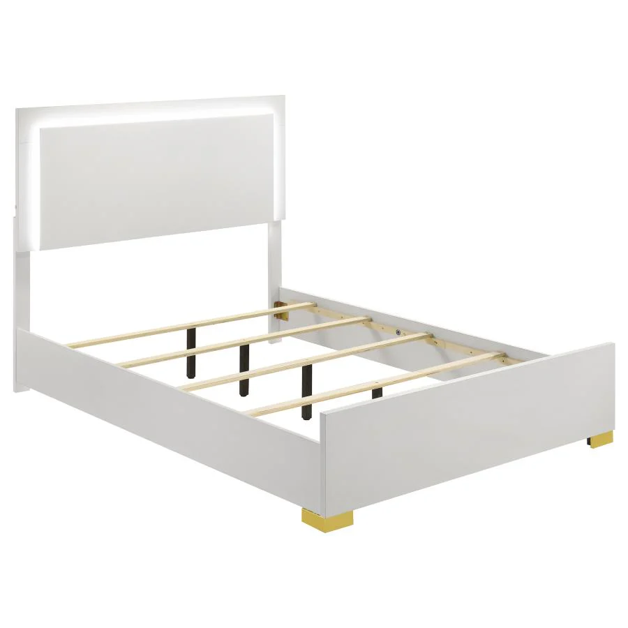 Marceline - Wood LED Panel Bed