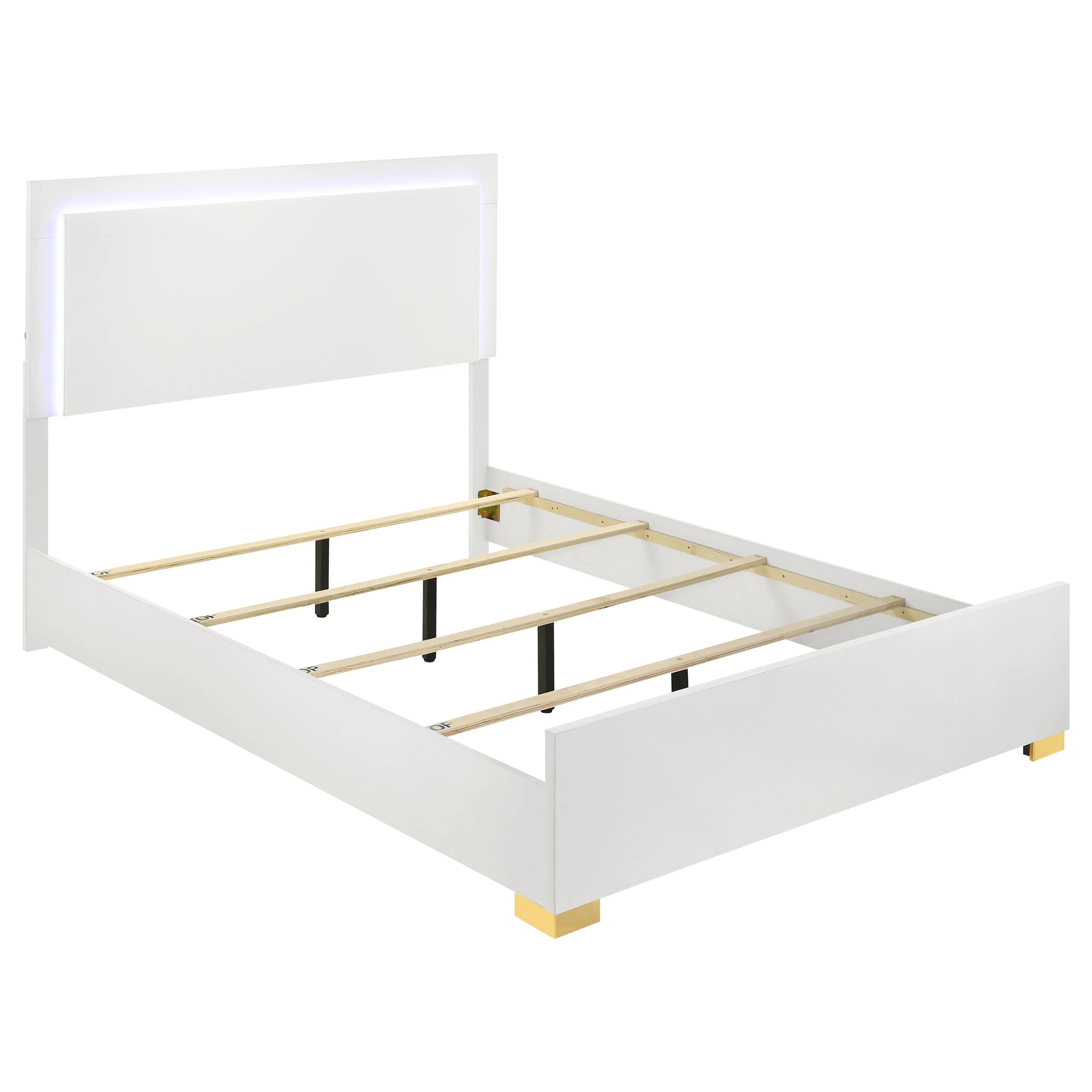Marceline - Wood LED Panel Bed