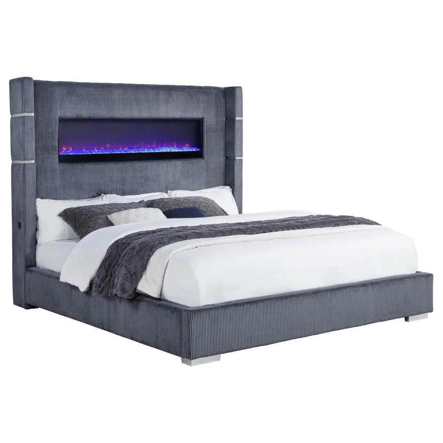 Tisdall - Upholstered Fireplace Bed