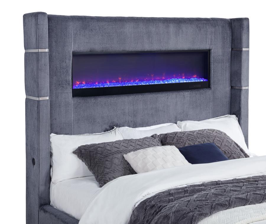 Tisdall - Upholstered Fireplace Bed