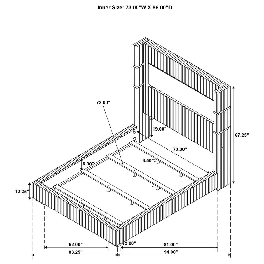 Tisdall - Upholstered Fireplace Bed