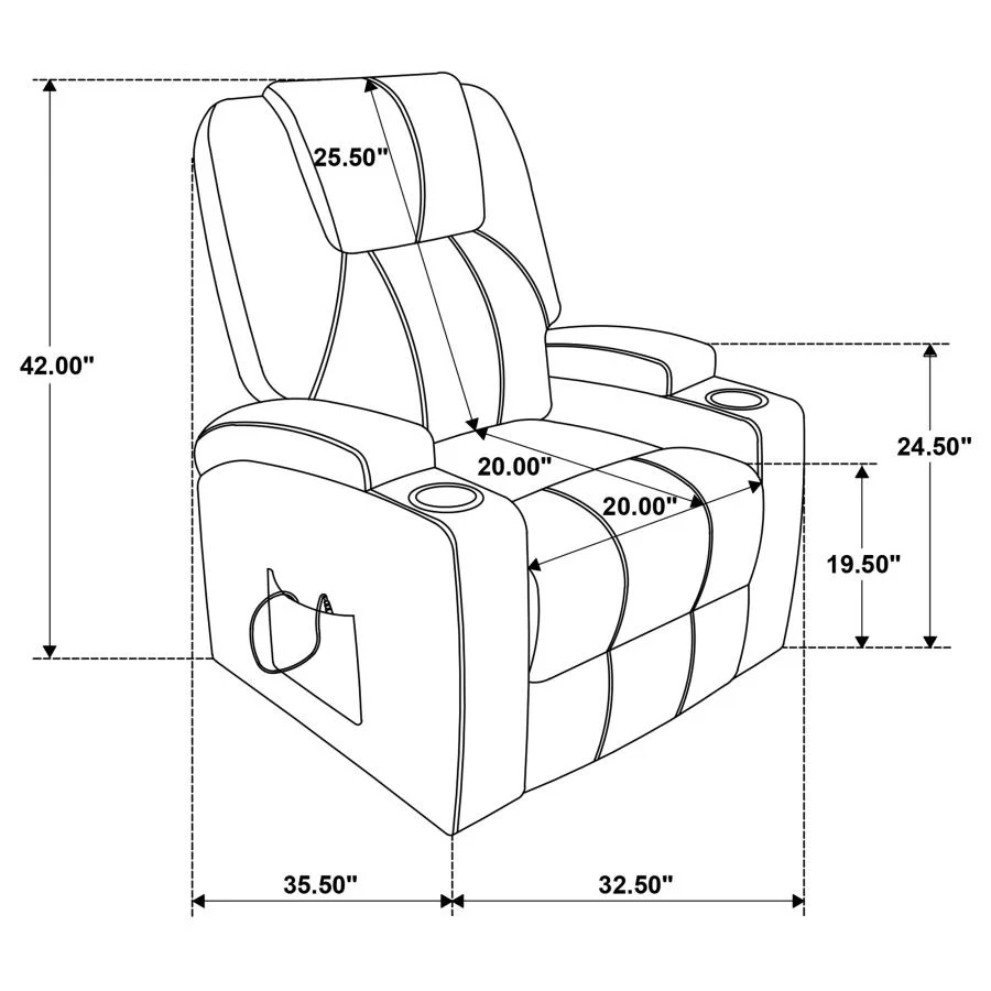 Armstrong - Upholstered Power Lift Massage Recliner