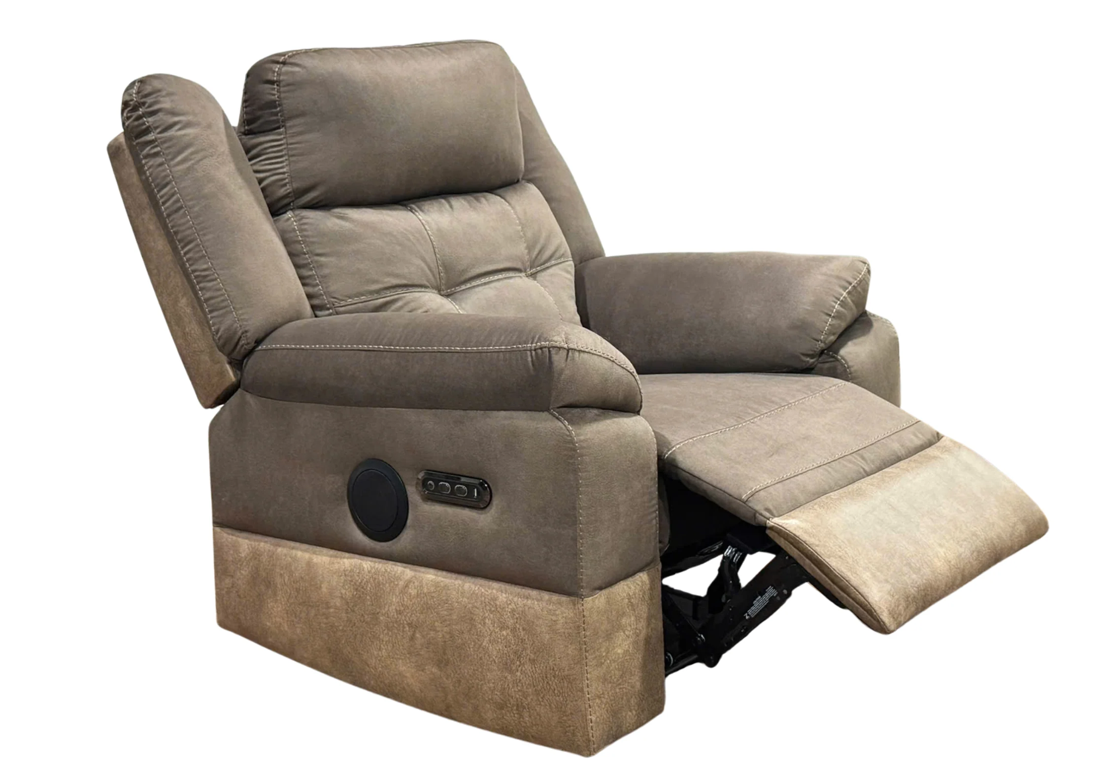 Two-Tone Power Recliner with USB Charging & Built-In Speaker