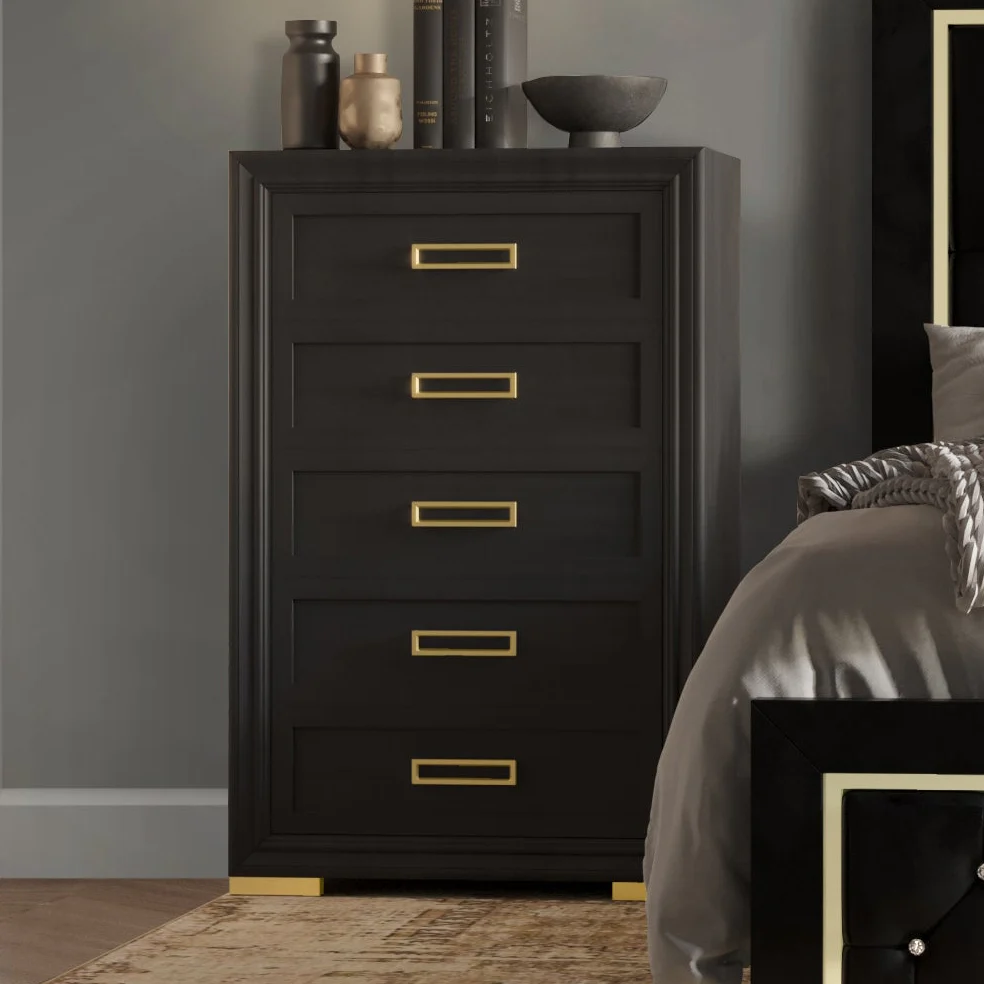 531-glam-black-5-drawer-chest-with-gold-accents-1.webp Glam Black 5-Drawer Chest with Gold Accents