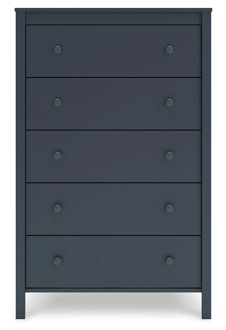 Simmenfort - Five Drawer Chest - Navy Blue