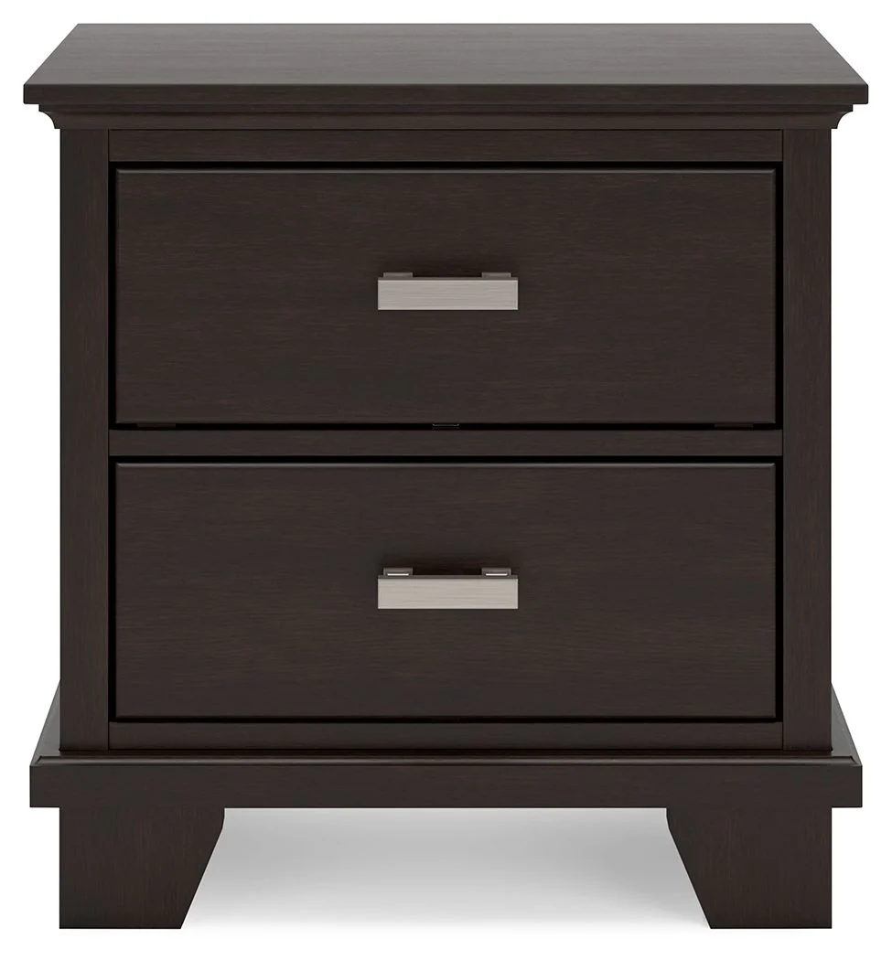 5365-covetown-two-drawer-night-stand-dark-brown-1.webp Covetown - Two Drawer Night Stand - Dark Brown