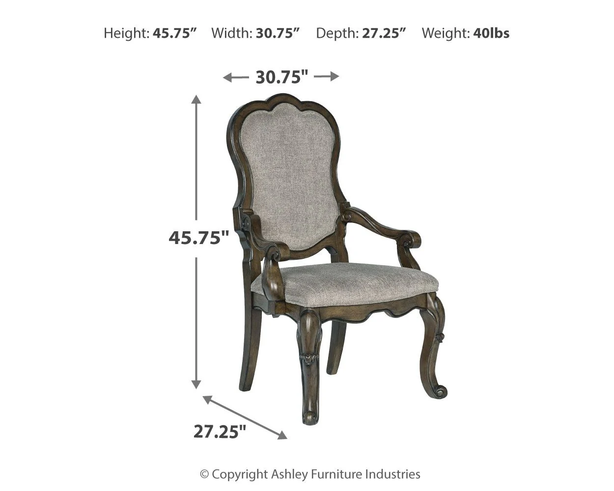 5382-maylee-dining-upholstered-arm-chair-set-of-2-dark-brown-8.webp Maylee - Dining Upholstered Arm Chair (Set of 2) - Dark Brown