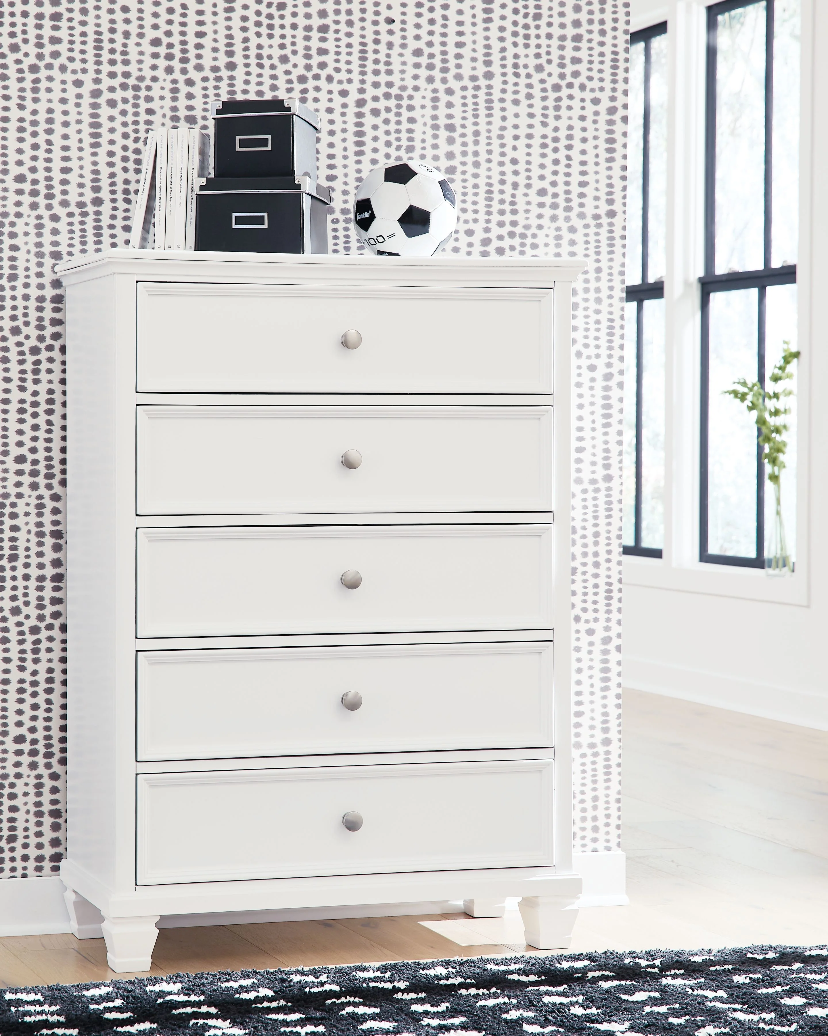 5448-fortman-five-drawer-chest-white-11.webp Fortman - Five Drawer Chest - White