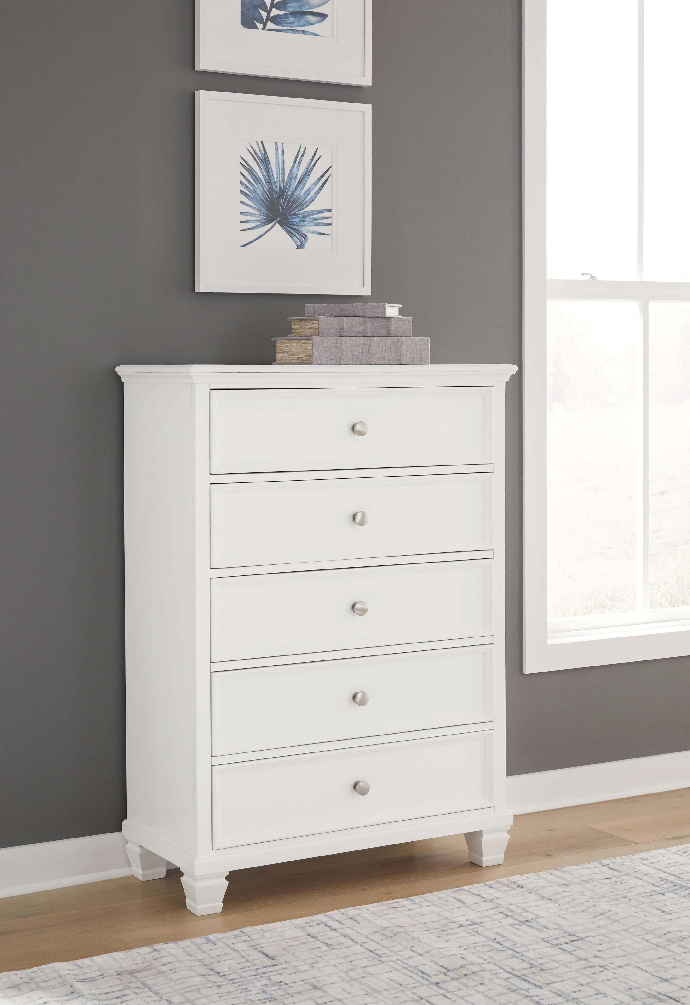 5448-fortman-five-drawer-chest-white-9.webp Fortman - Five Drawer Chest - White