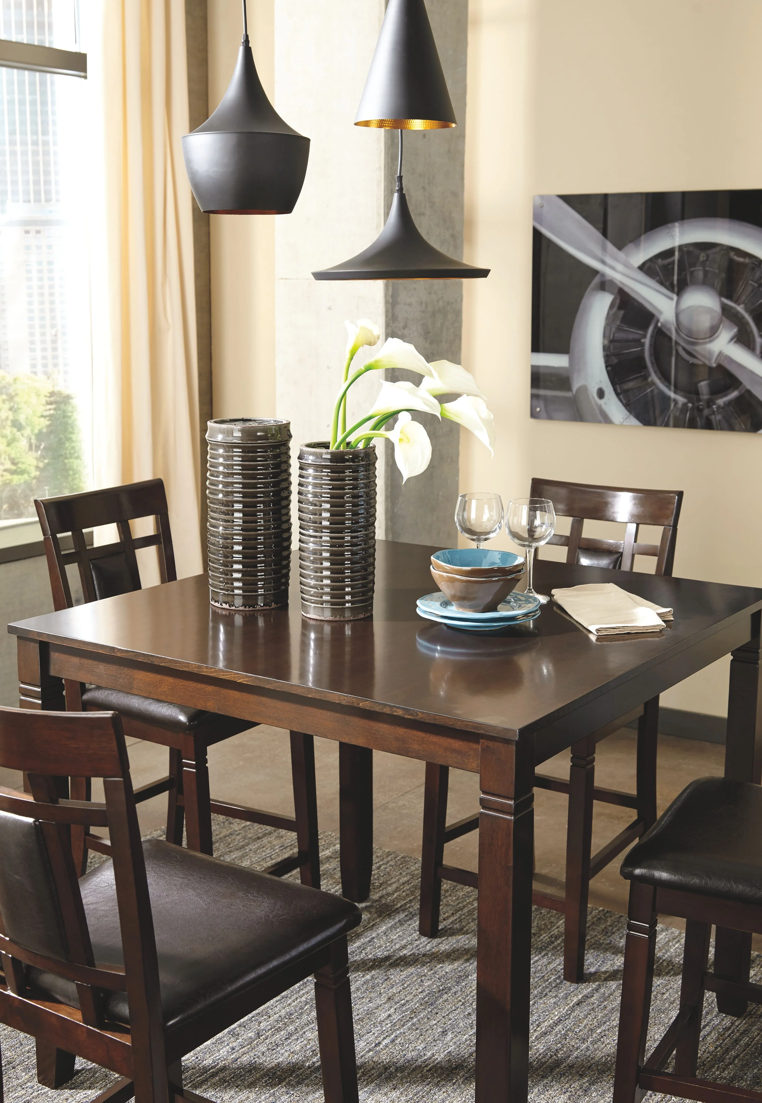 5452-bennox-drm-counter-table-set-set-of-5-brown-2.webp Bennox - DRM Counter Table Set (Set of 5) - Brown
