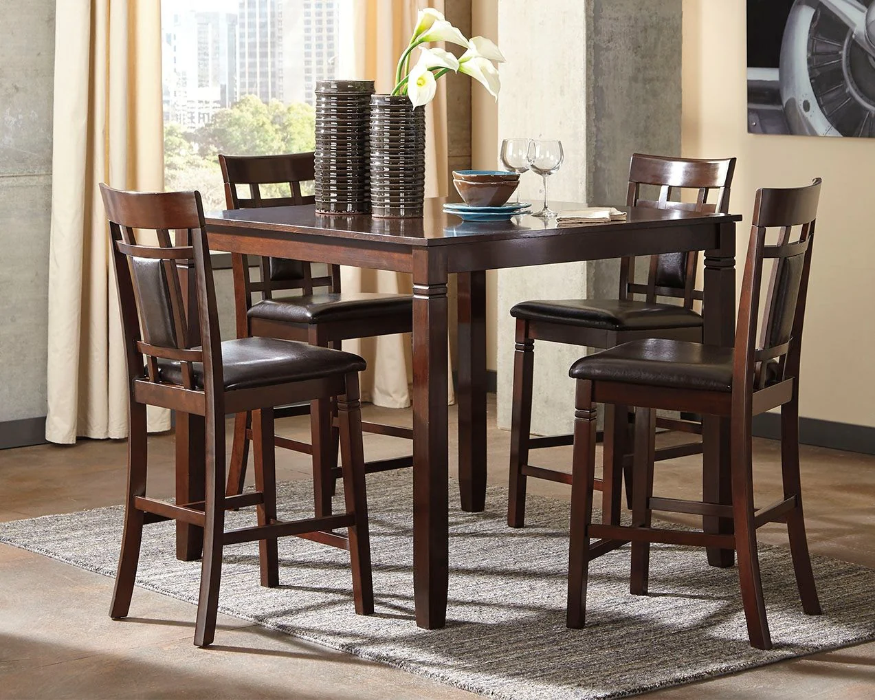 5452-bennox-drm-counter-table-set-set-of-5-brown-4.webp Bennox - DRM Counter Table Set (Set of 5) - Brown
