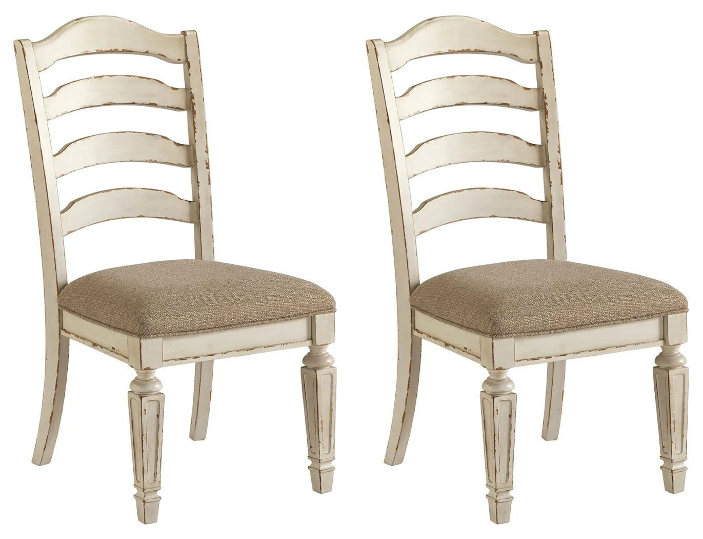 5454-realyn-dining-uph-side-chair-set-of-2-ladderback-chipped-white-1.webp Realyn - Dining UPH Side Chair (Set of 2) - Ladderback - Chipped White