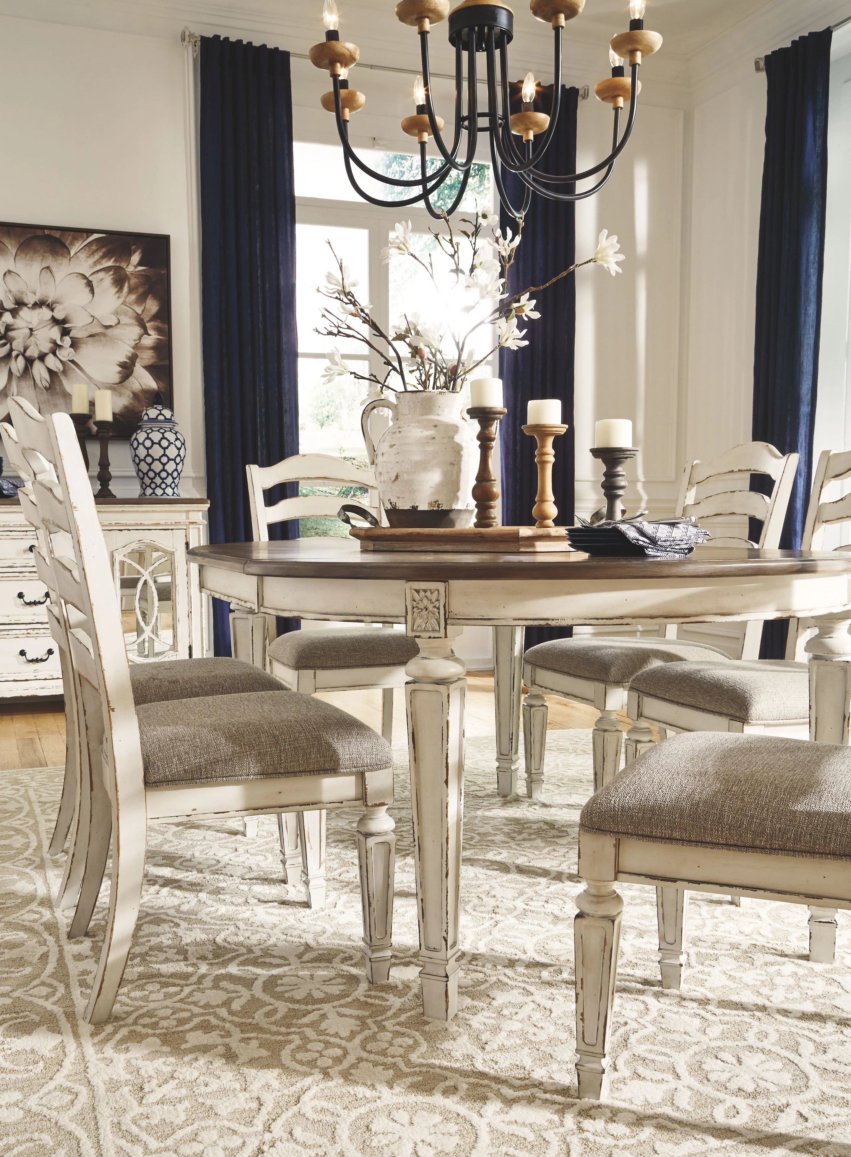5454-realyn-dining-uph-side-chair-set-of-2-ladderback-chipped-white-4.webp Realyn - Dining UPH Side Chair (Set of 2) - Ladderback - Chipped White