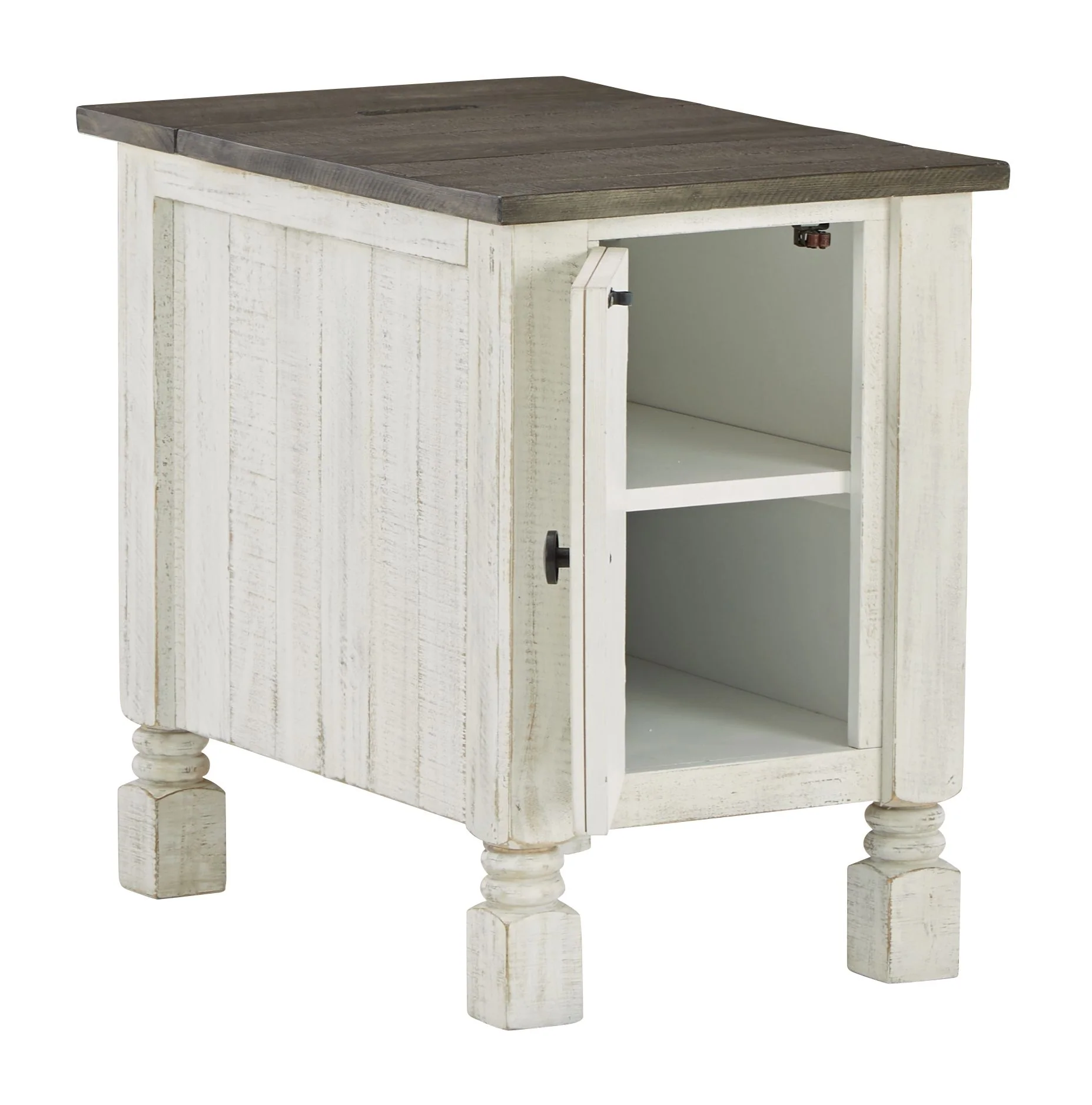 Havalance - Chair Side End Table - White / Gray