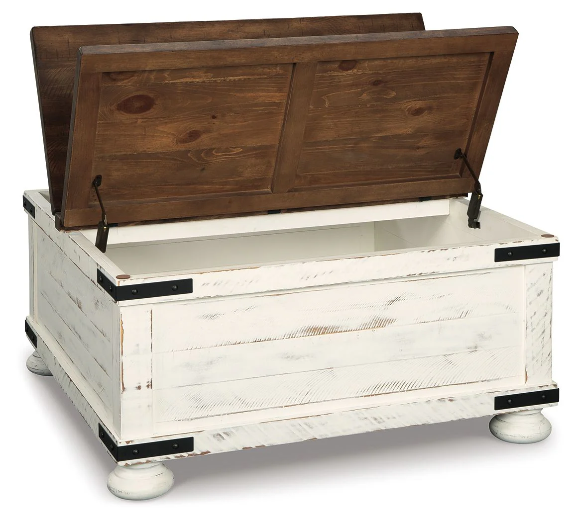 5456-wystfield-cocktail-table-with-storage-white-brown-10.webp Wystfield - Cocktail Table with Storage - White / Brown