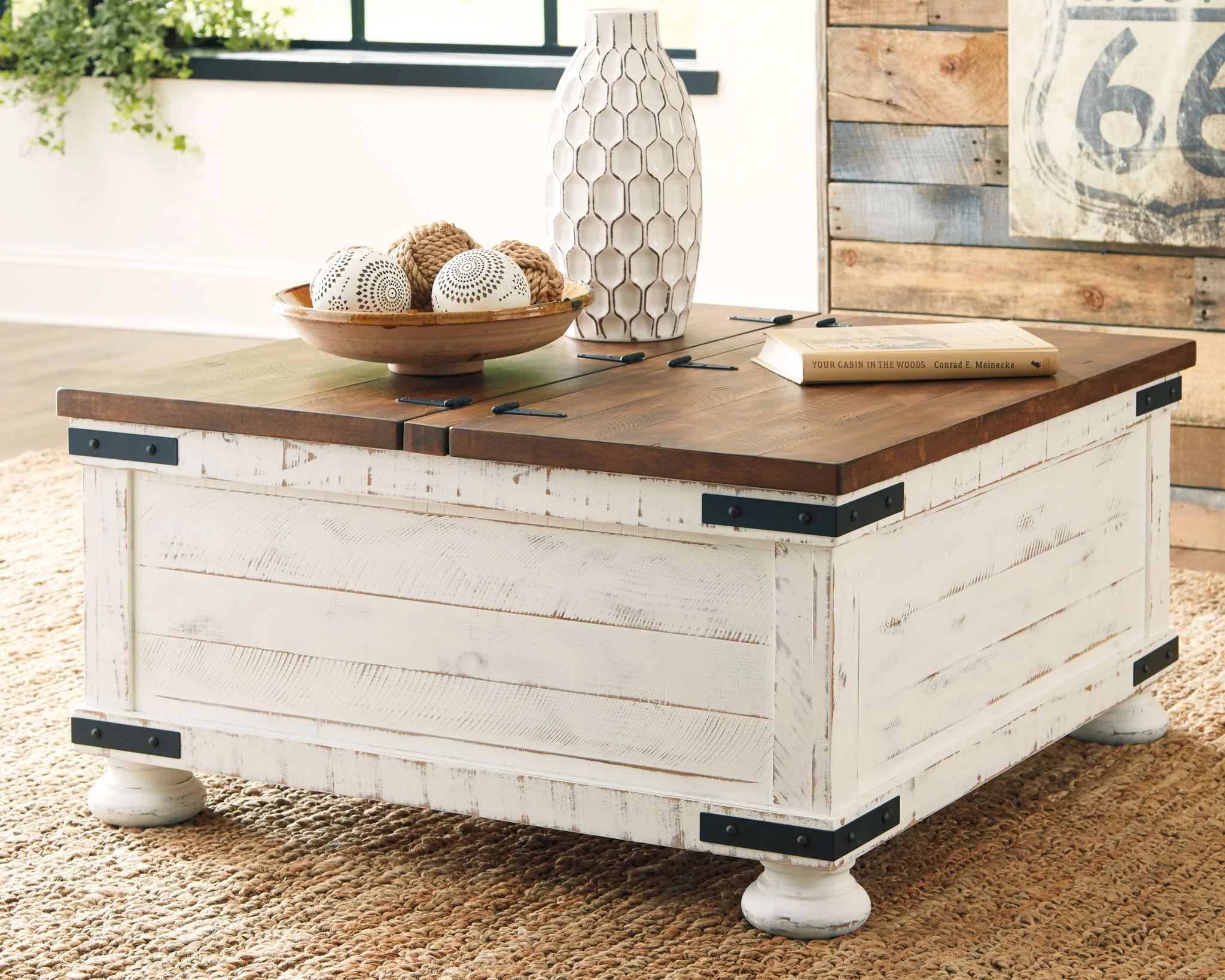 5456-wystfield-cocktail-table-with-storage-white-brown-2.webp Wystfield - Cocktail Table with Storage - White / Brown