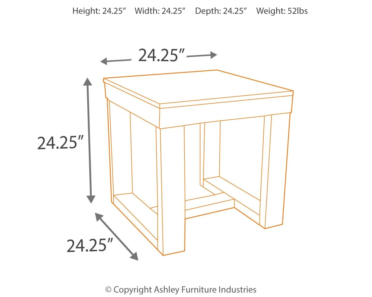 Watson - Square End Table - Dark Brown